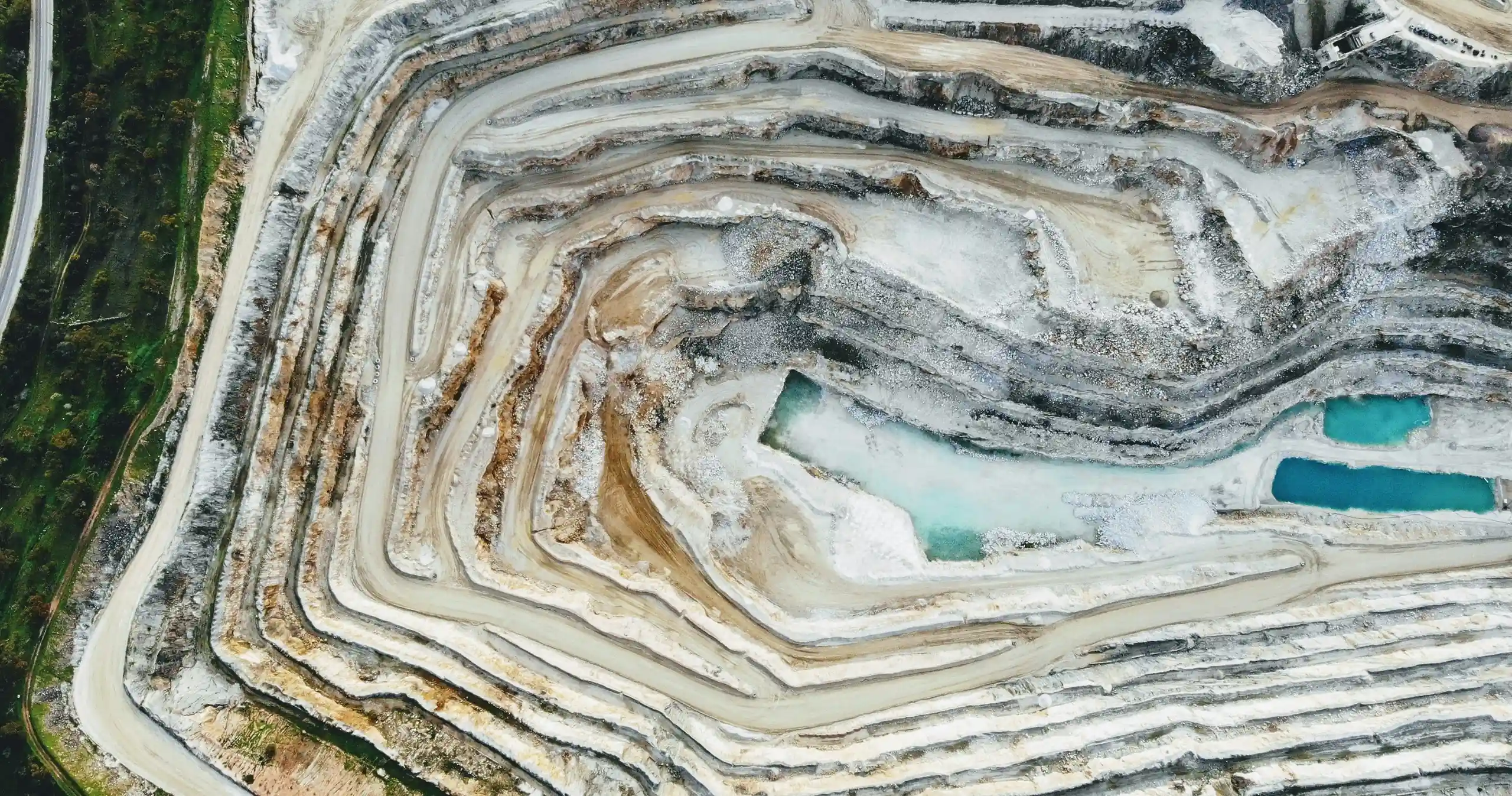 An open-pit mine seen from above